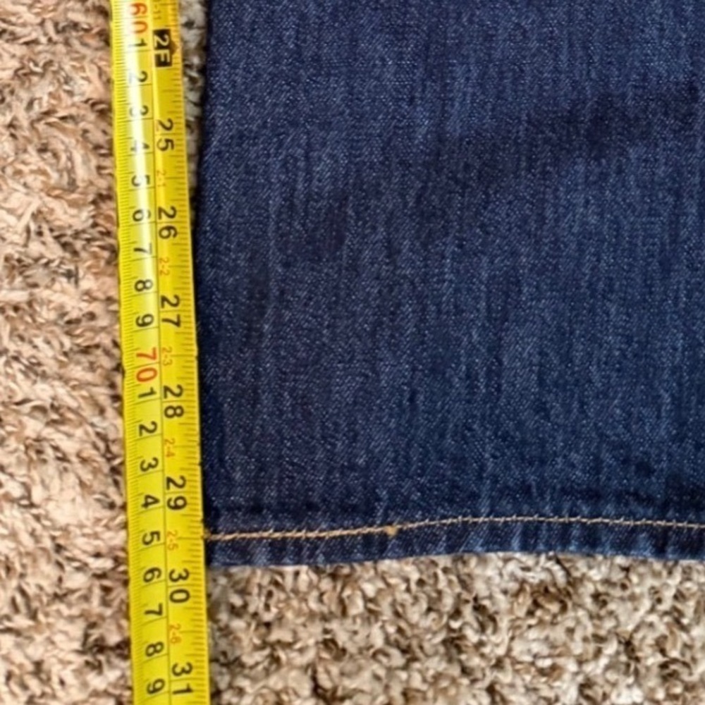 Levis 501 Original Fit Mens Dark Wash Indigo Straight Leg Button Fly Jeans 38x30 - Picture 2 of 5